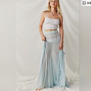 NWOT FREE PEOPLE GODET GIRL MESH HALF SLIP SKIRT